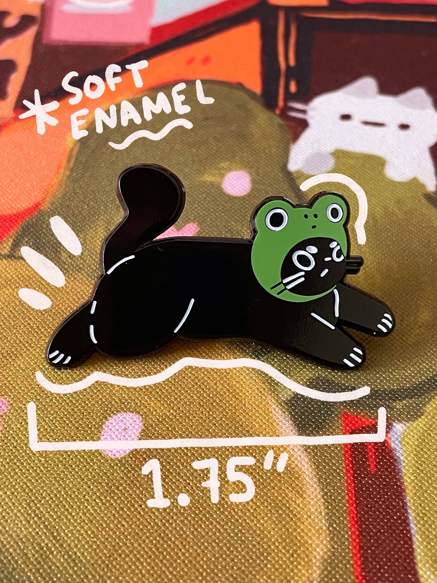 Frog Cat Enamel Pin