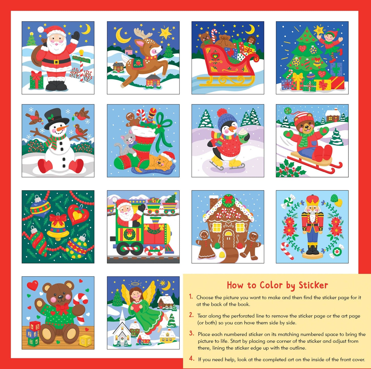 Color-by-Sticker Book -- Christmas