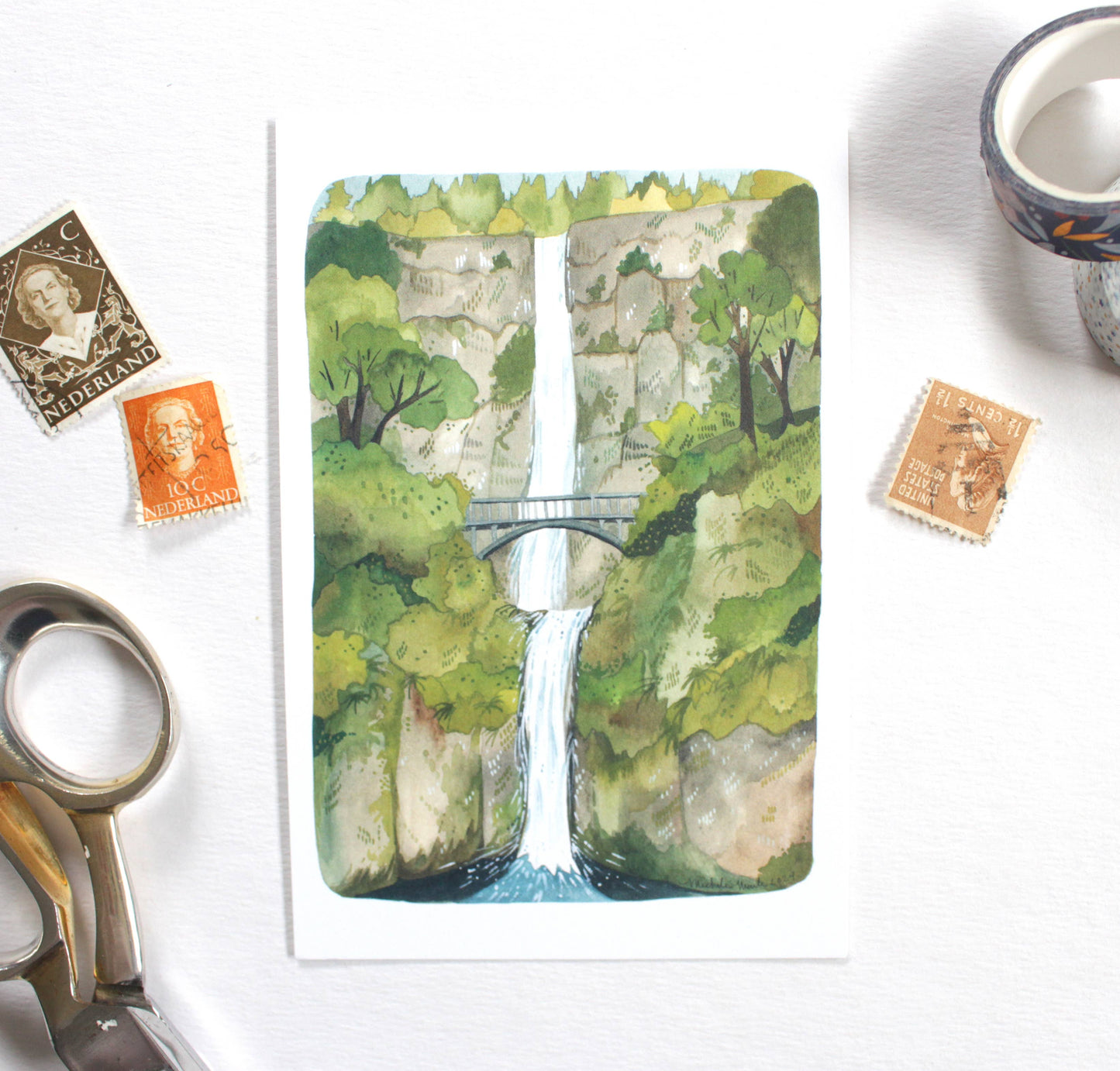 Greeting Card - Multnomah Falls