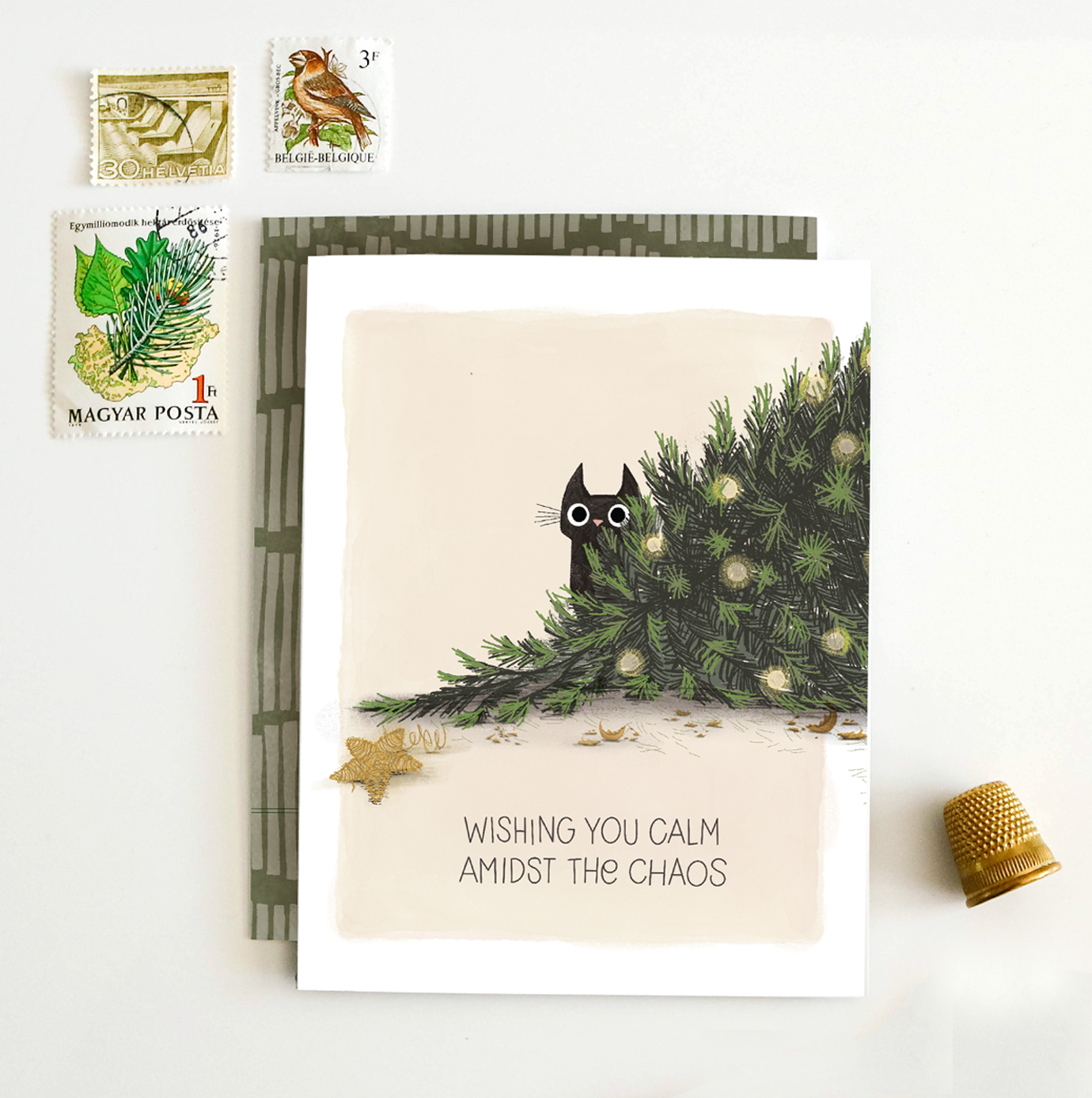 Cat Chaos | Funny Feline Cute Cat Christmas Holiday Card