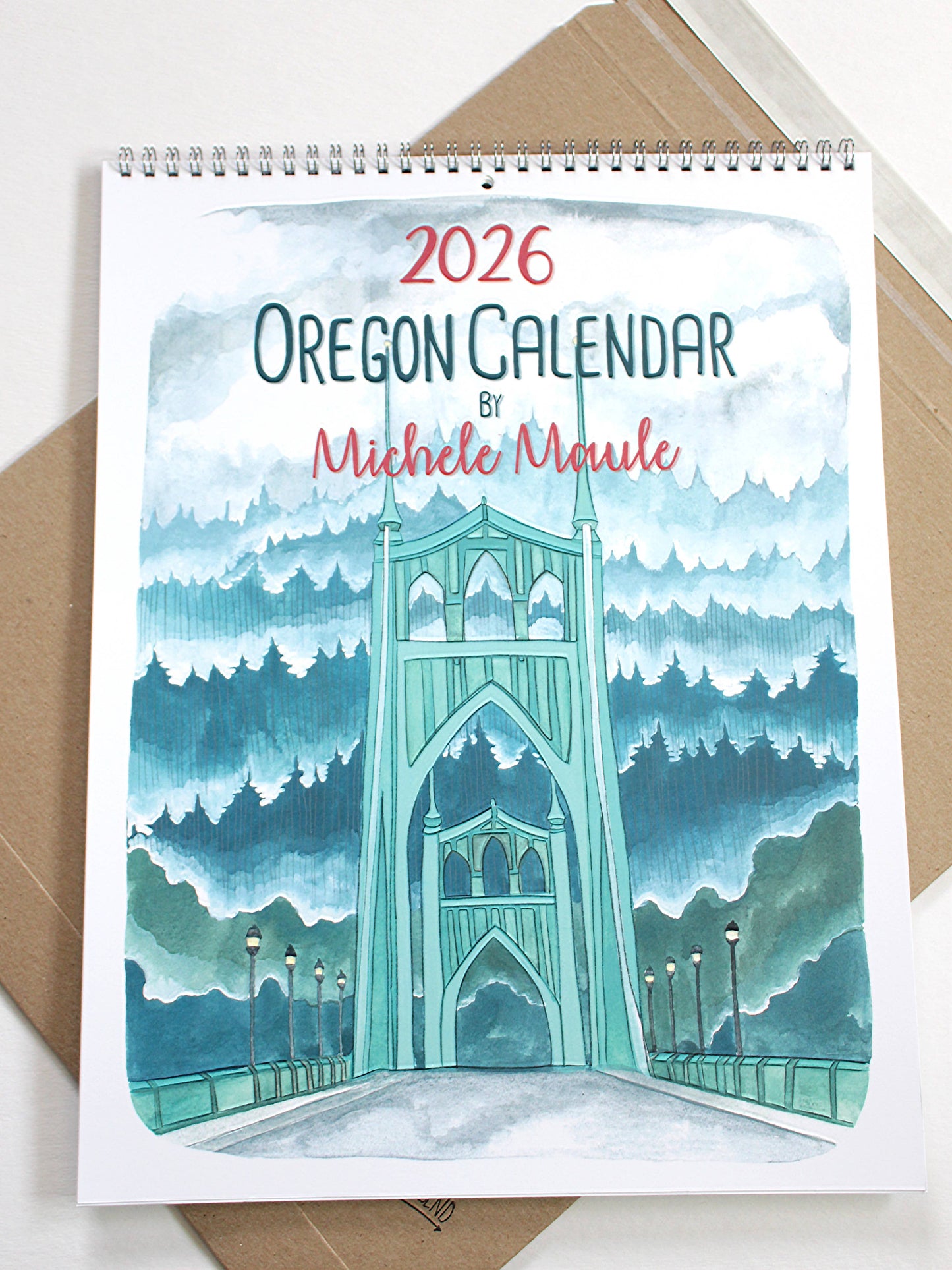2026 Illustrated Oregon Wall Calendar