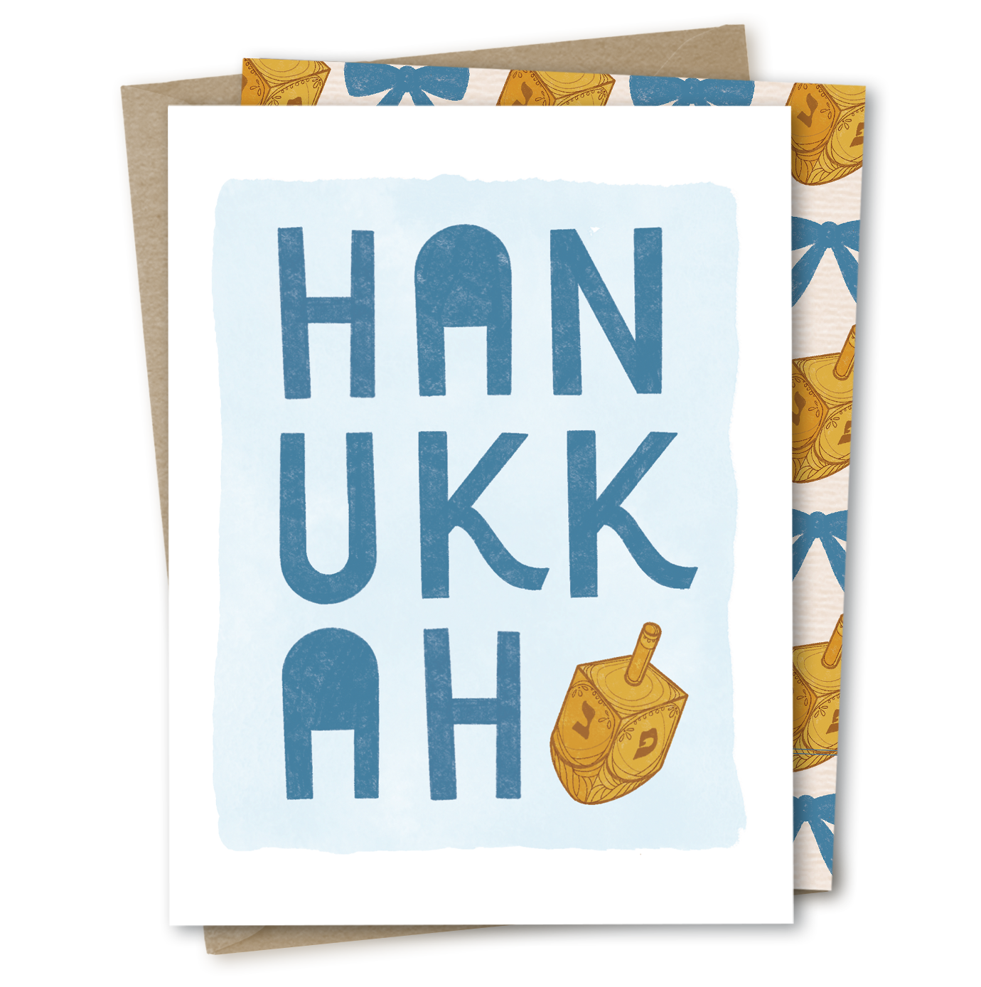 Hanukkah Hand Lettered | Festival of Lights Dreidel Card