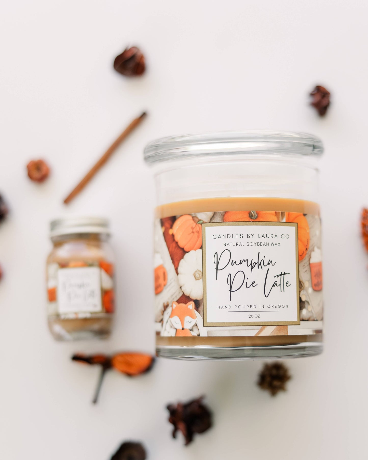 2 oz Mini Mason Pumpkin Pie Latte Soy Jar Candle