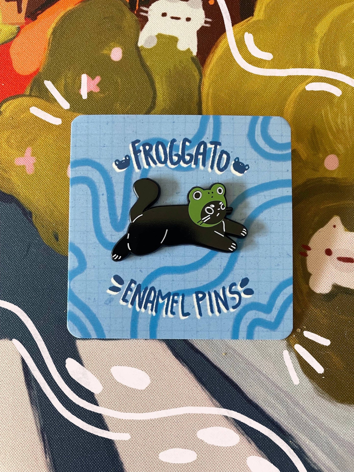 Frog Cat Enamel Pin