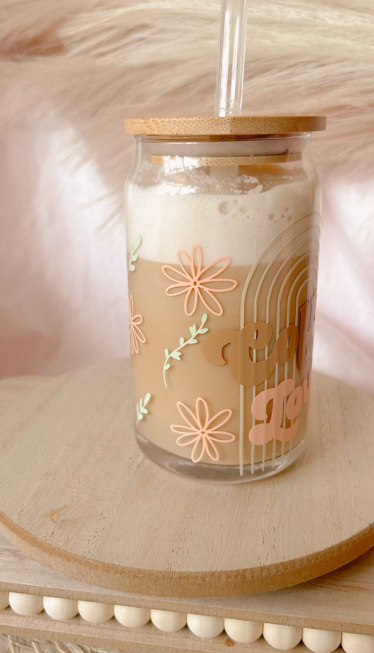 Coffee Lover Retro Iced Coffee Glass