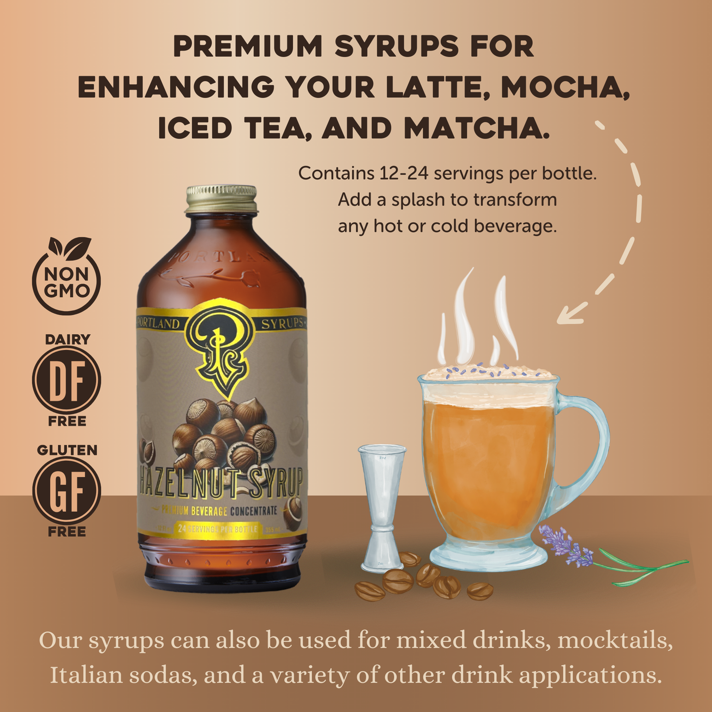 Hazelnut Syrup 3.4 oz - Coffee Syrup