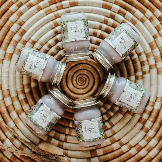 2oz Lavender Fields Mini Mason Soy Jar Candle