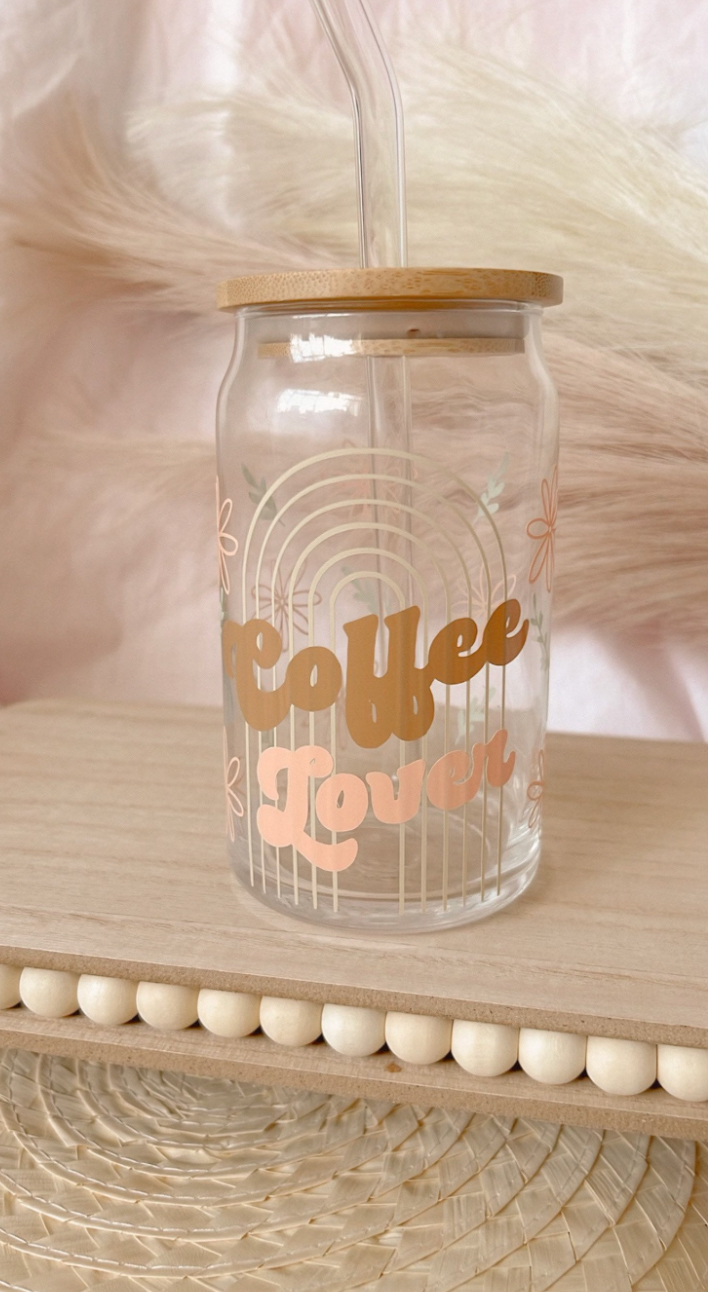 Coffee Lover Retro Iced Coffee Glass