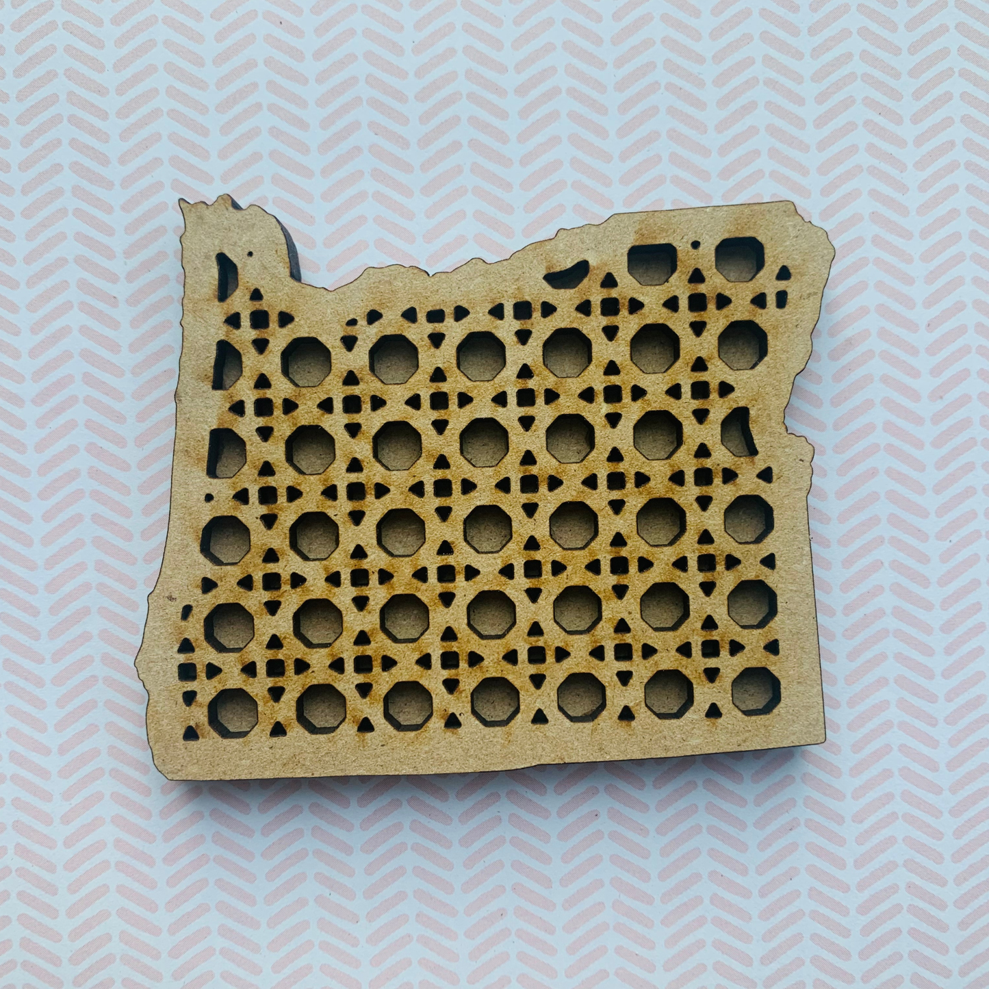Boho Rattan Basket Weave Oregon State Magnet