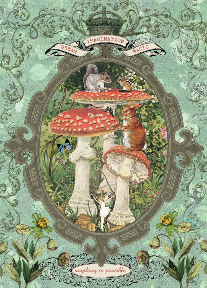 Mushroom Dream Imagine Anything Is Possible Greeting Card
