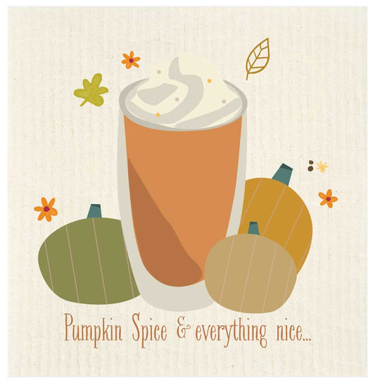 Pumpkin Spice Autumn Swedish Dishcloth