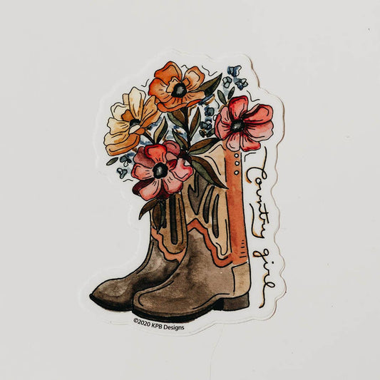 Country Girl Boot Vinyl Sticker