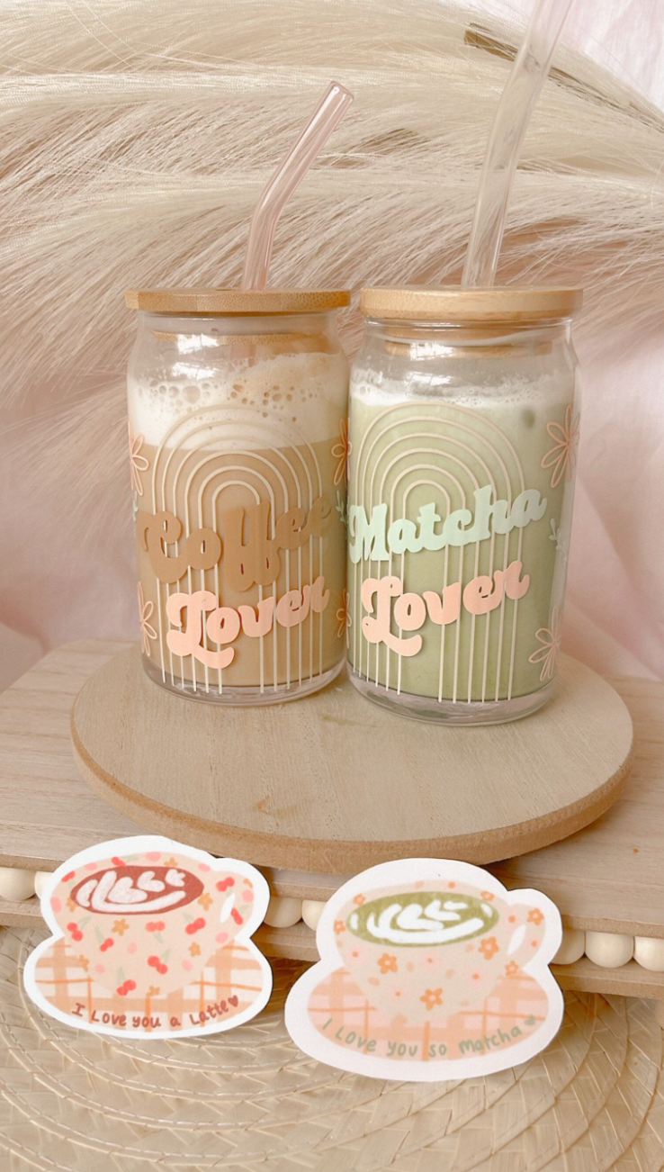 Coffee Lover Retro Iced Coffee Glass