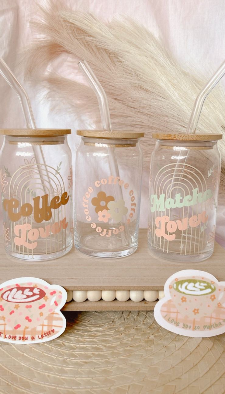 Coffee Lover Retro Iced Coffee Glass