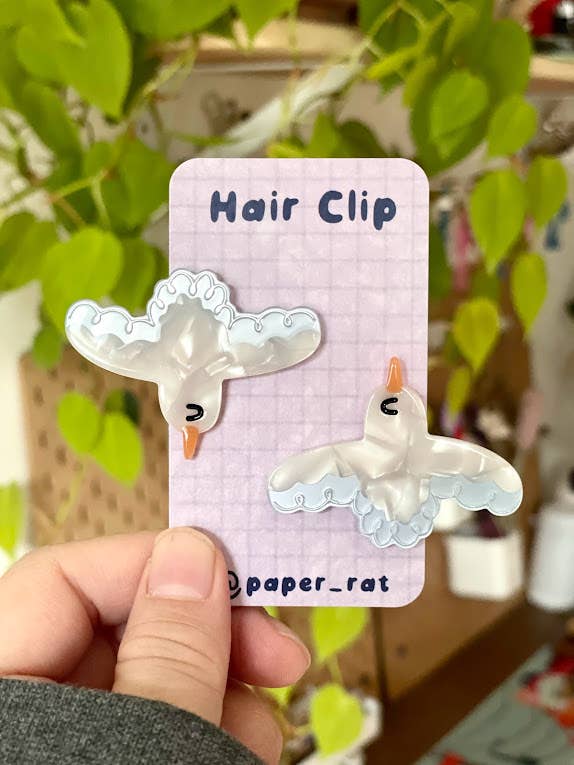 Two Seagull Hair Clip Barrettes
