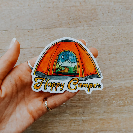 Happy Camper Vinyl Sticker