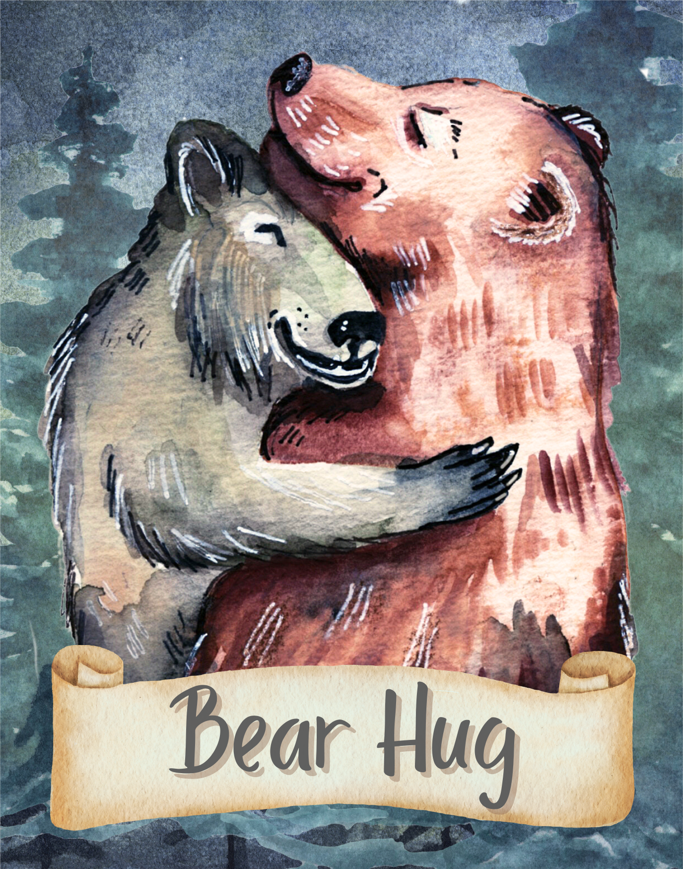"Bear Hug", Blank Card