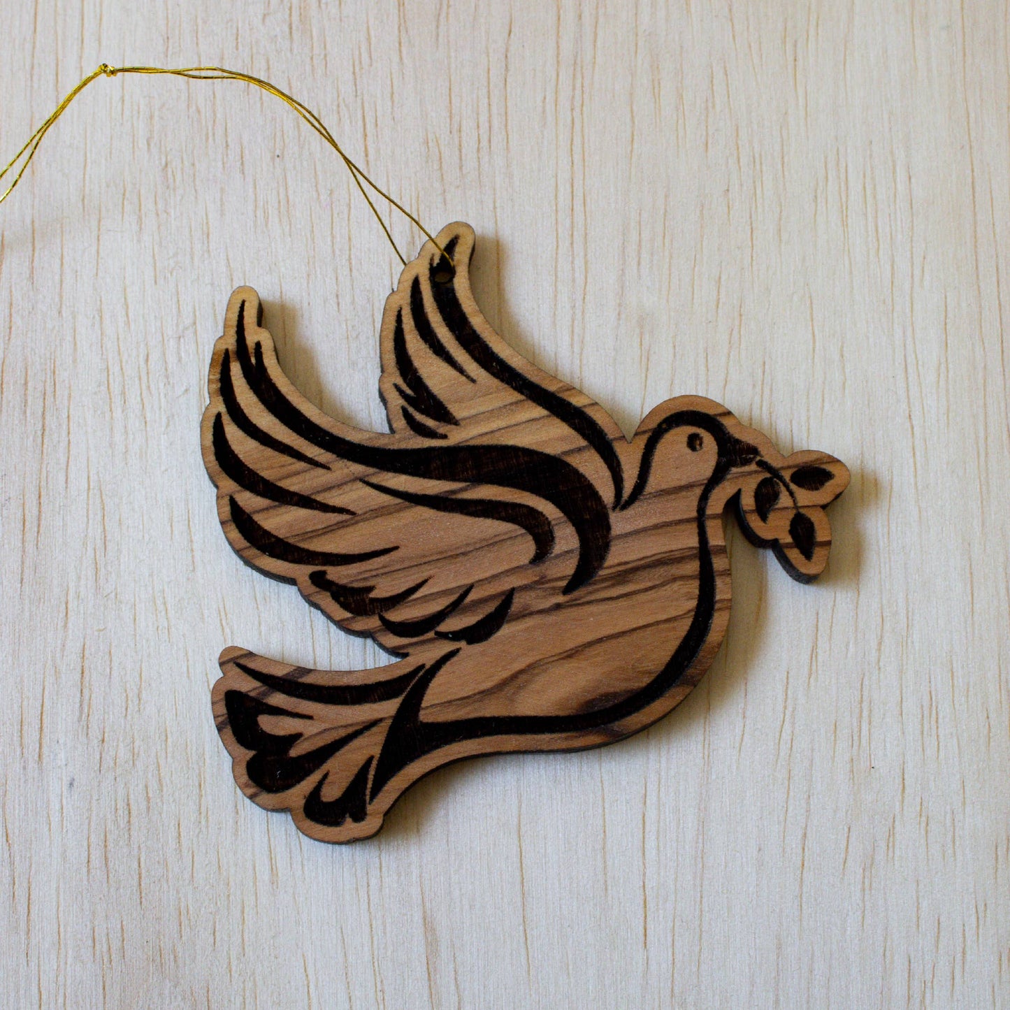 Olive Wood Peace Dove Ornament