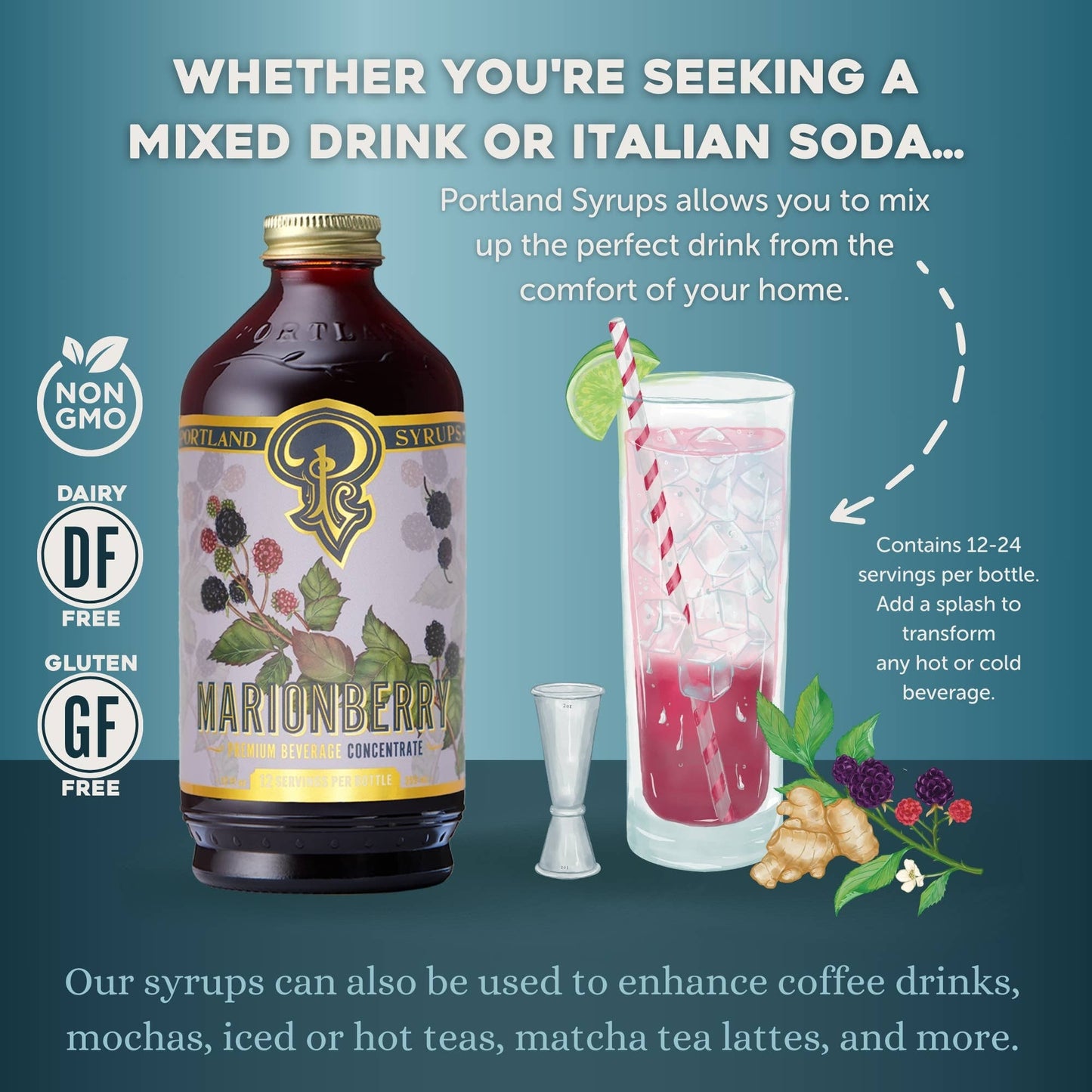 Marionberry Syrup 3.4oz - cocktail / mocktail beverage mixer