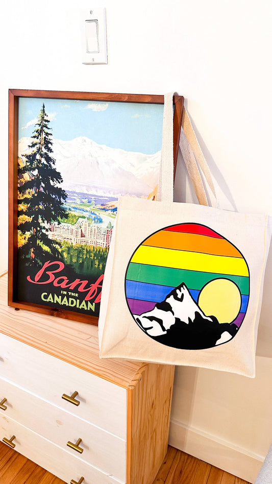 Mountain Sunrise Canvas Tote Bag