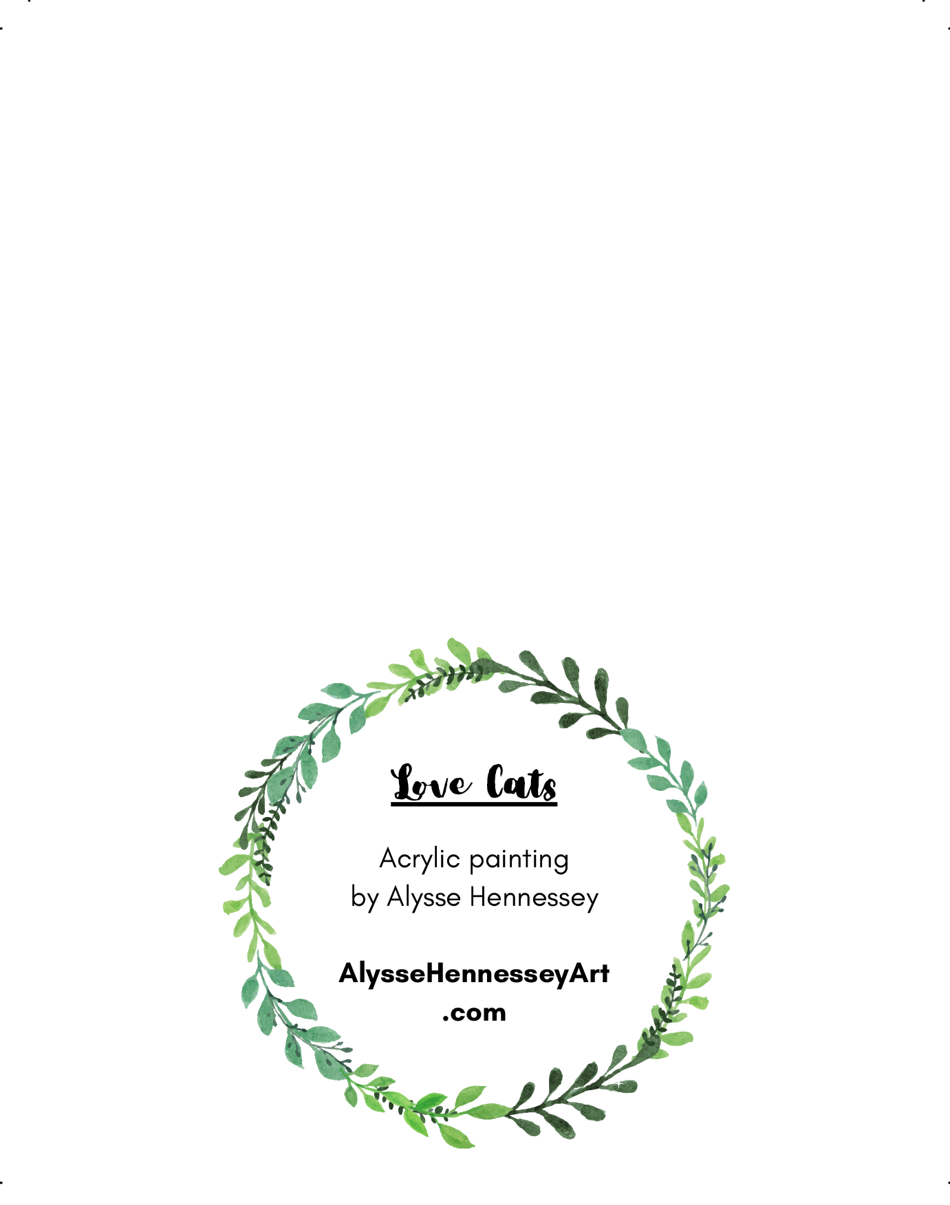 "Love Cats", Blank Card