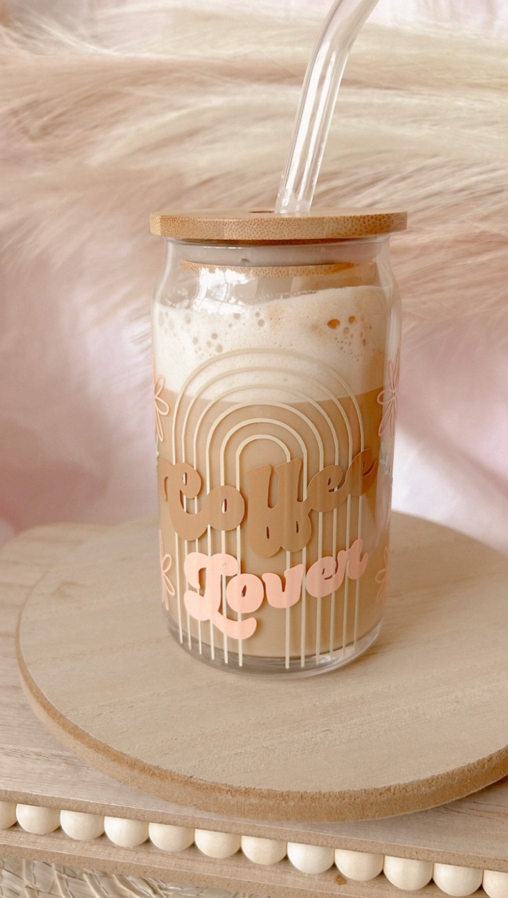 Coffee Lover Retro Iced Coffee Glass