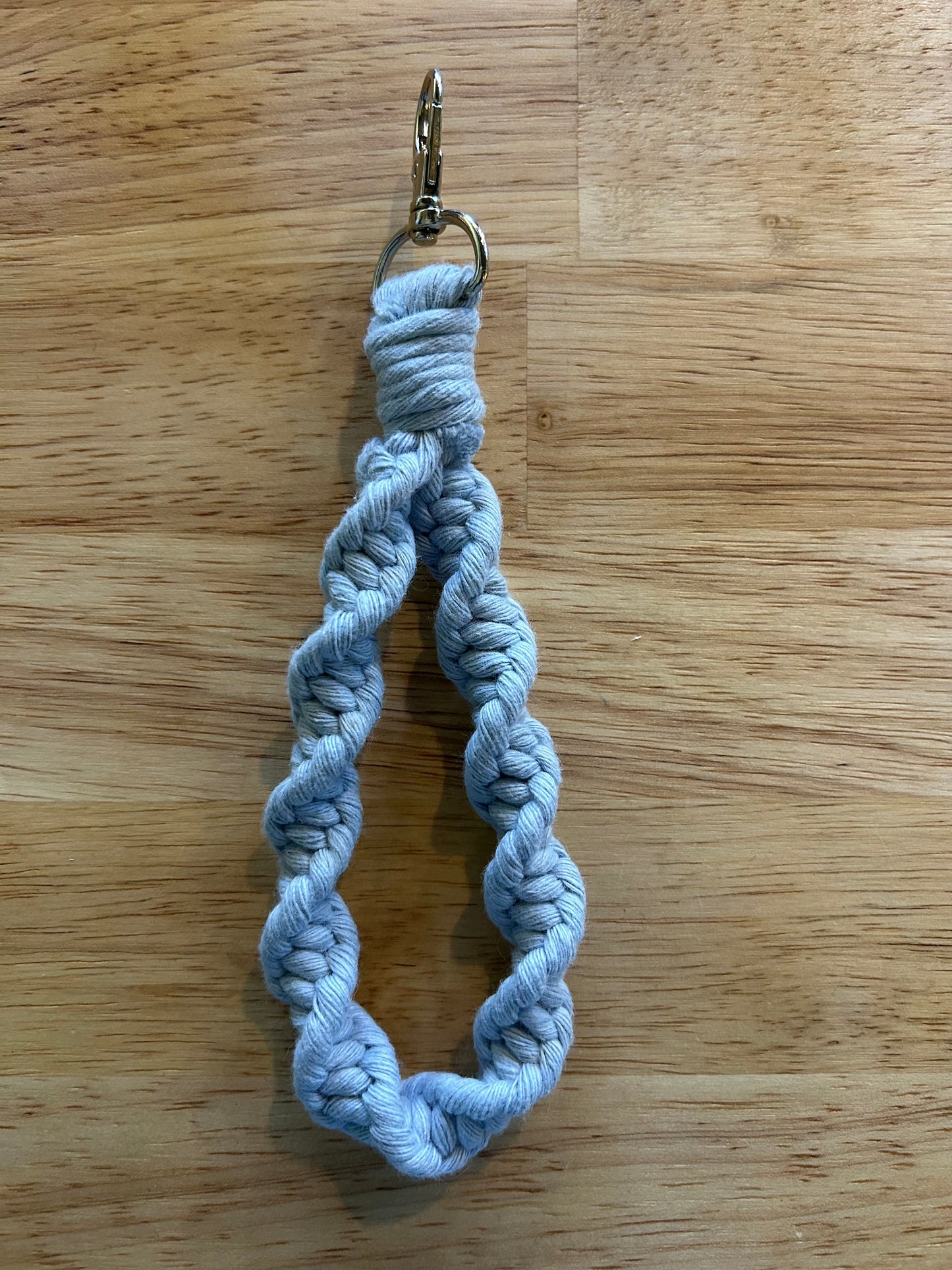 Handmade Spiral Macrame Wristlet Keychain
