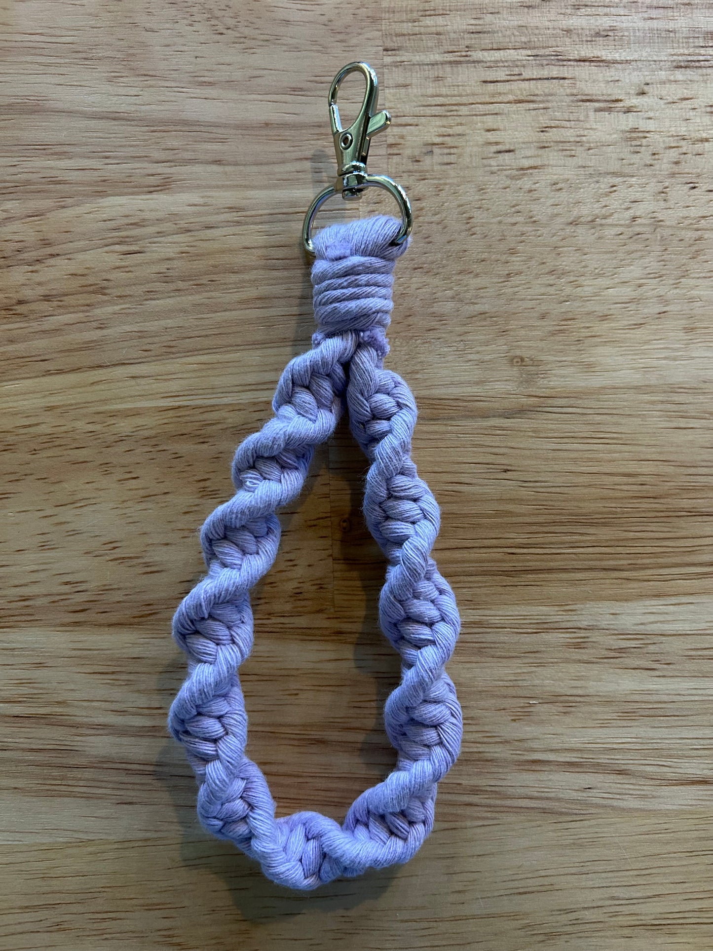 Handmade Spiral Macrame Wristlet Keychain