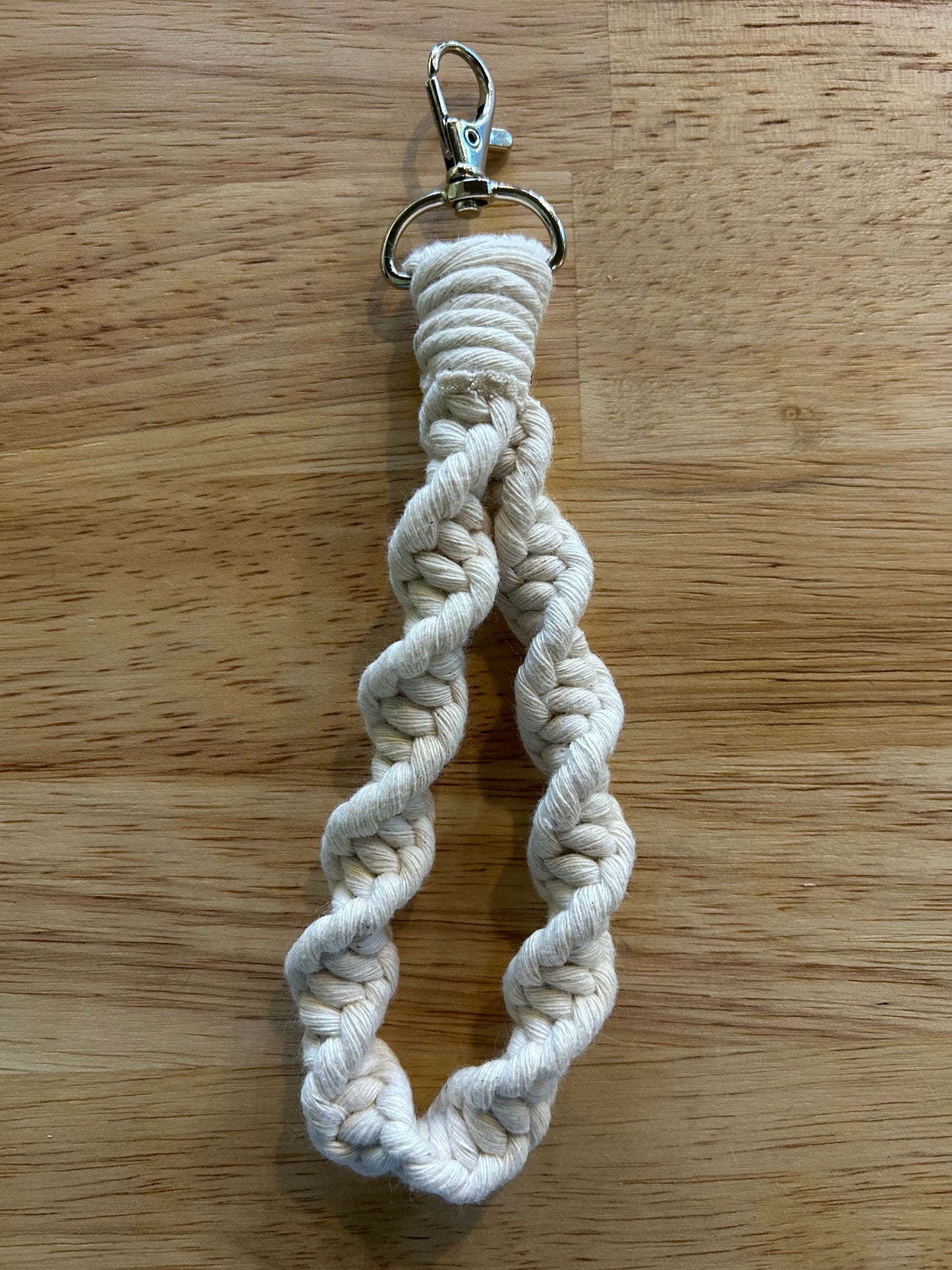 Handmade Spiral Macrame Wristlet Keychain