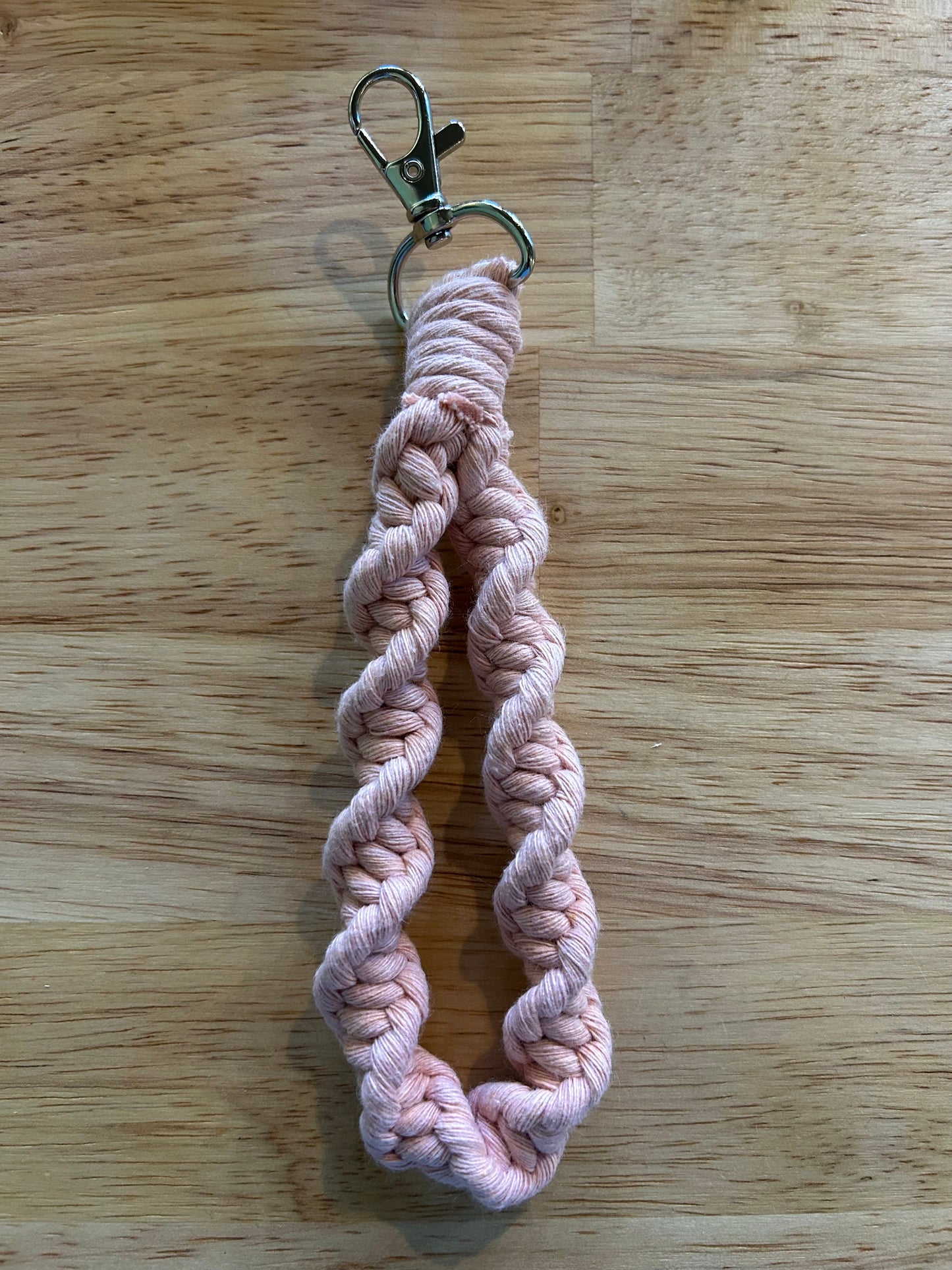 Handmade Spiral Macrame Wristlet Keychain
