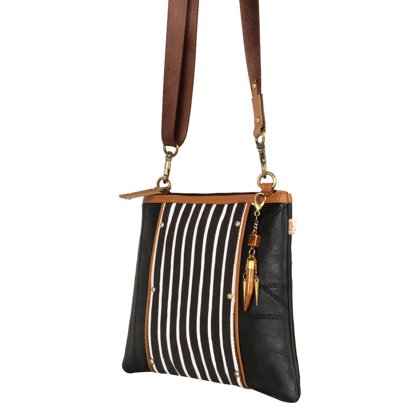 Angled Crossbody Bag - Striped