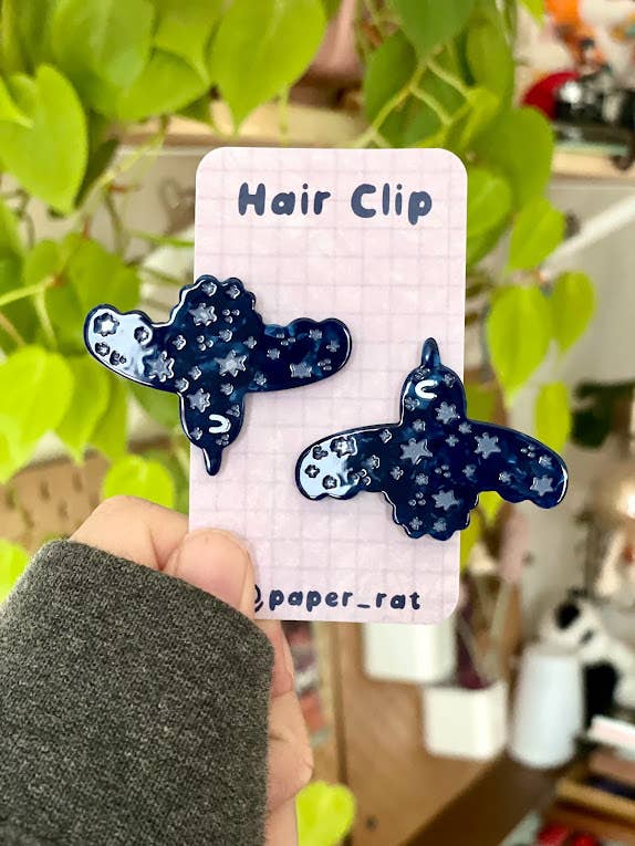 Two Raven Hair Clip Barrettes