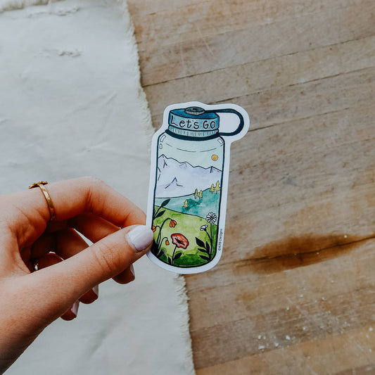 Let's Go Water Bottle Vinyl Sticker