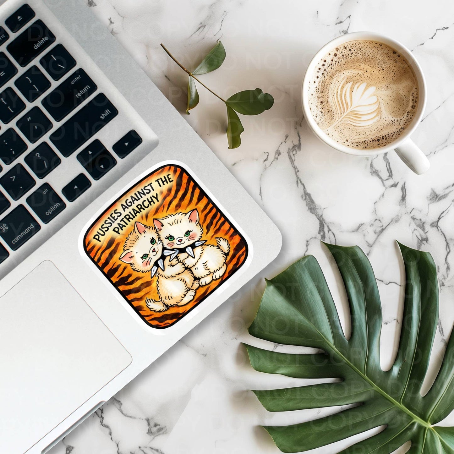 Retro Feminist Patriarchy, Cat Against Patriarchy Sticker