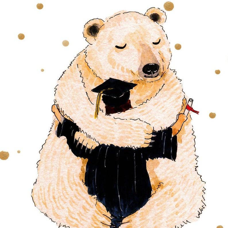 Polar Bear Grad - Graduation Card
