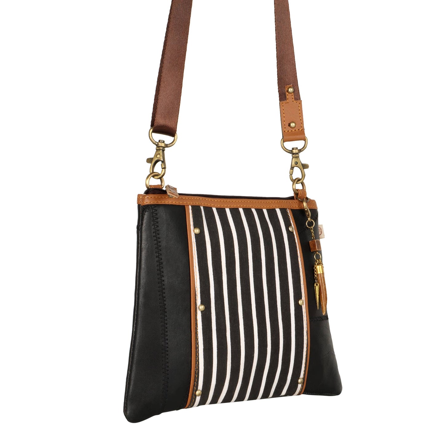 Angled Crossbody Bag - Striped