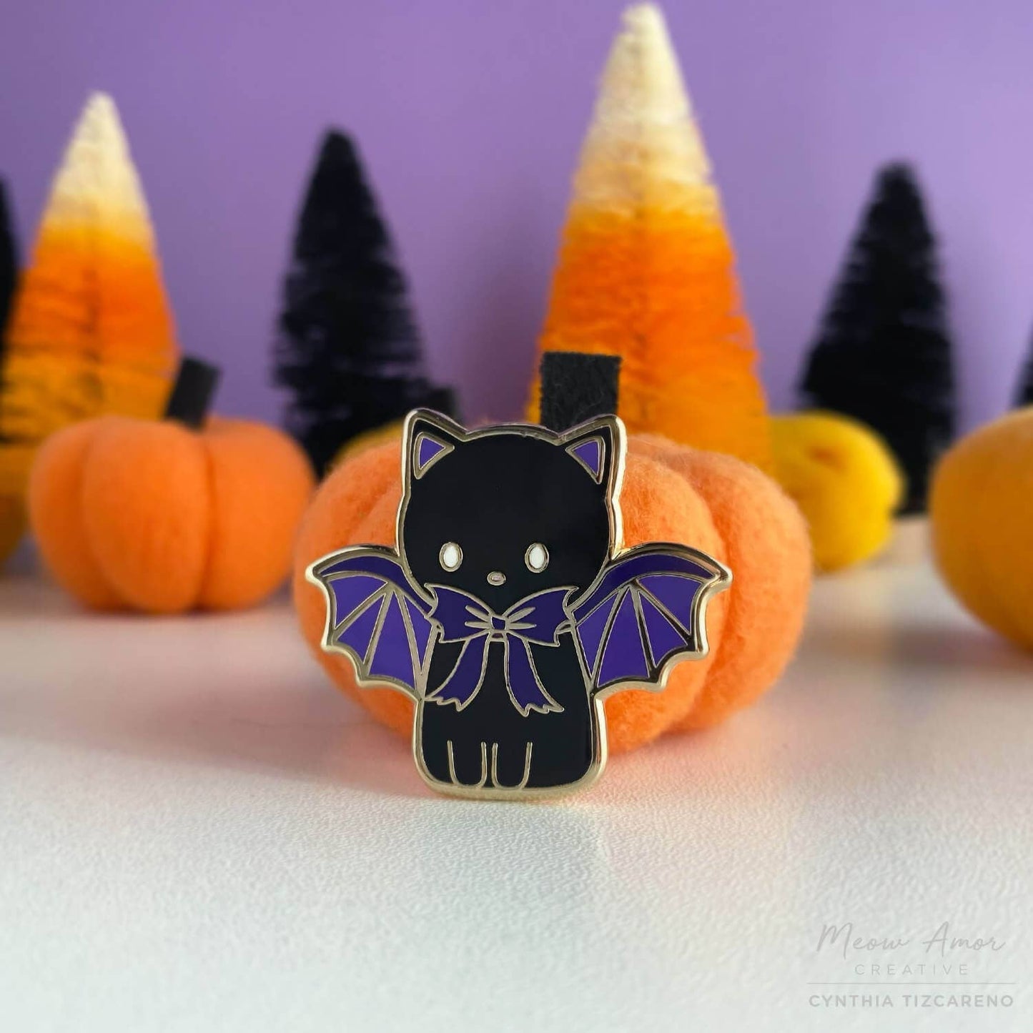 Bat Cat Enamel Pin