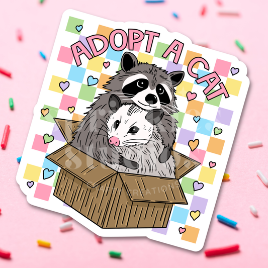 Adopt A Cat Vinyl Sticker