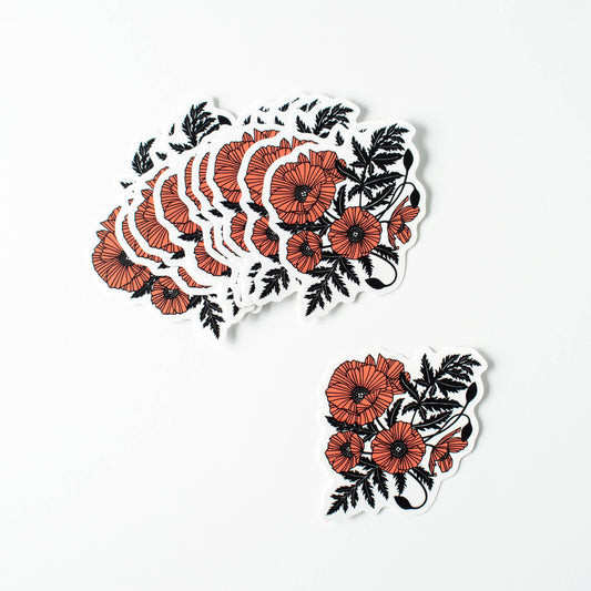 Poppies vinyl sticker