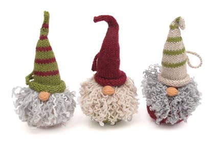 Handmade Knit Gnome Holiday Ornament - Fair Trade