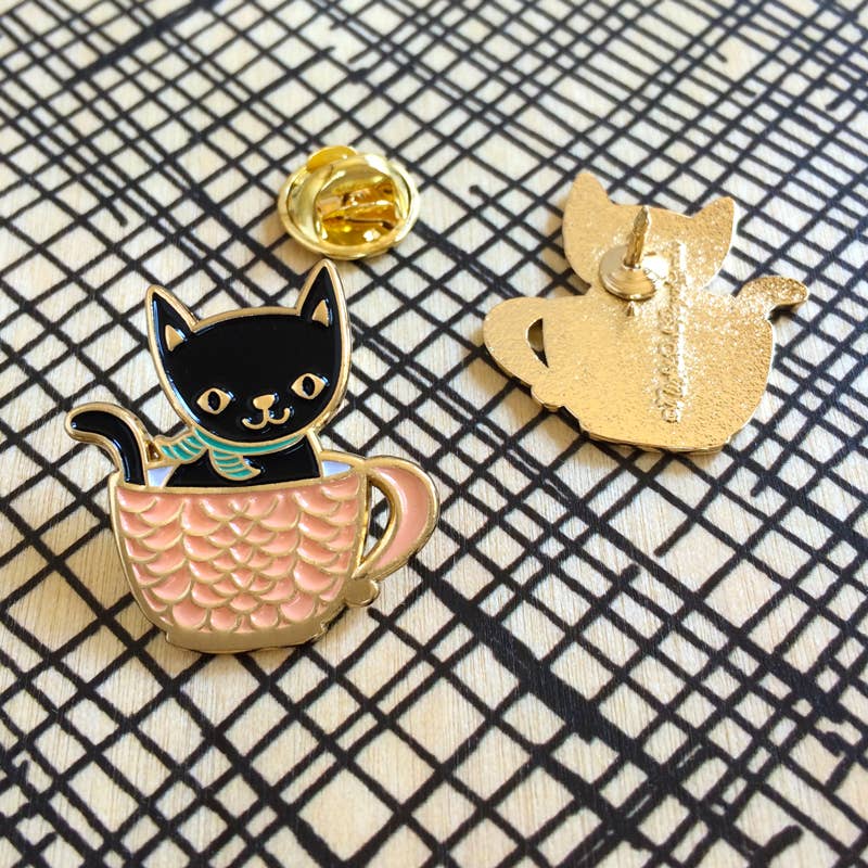 Coffee Kitty Enamel Pin