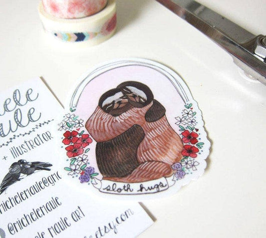 Sloth Hugs Sticker