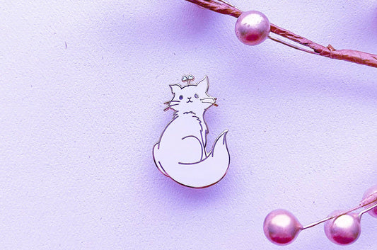 Broccoli Sprout Cat Enamel Pin