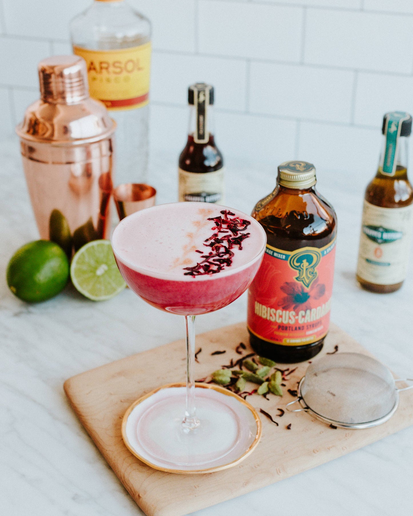 Hibiscus Cardamom Syrup 12oz  - cocktail / mocktail mixer