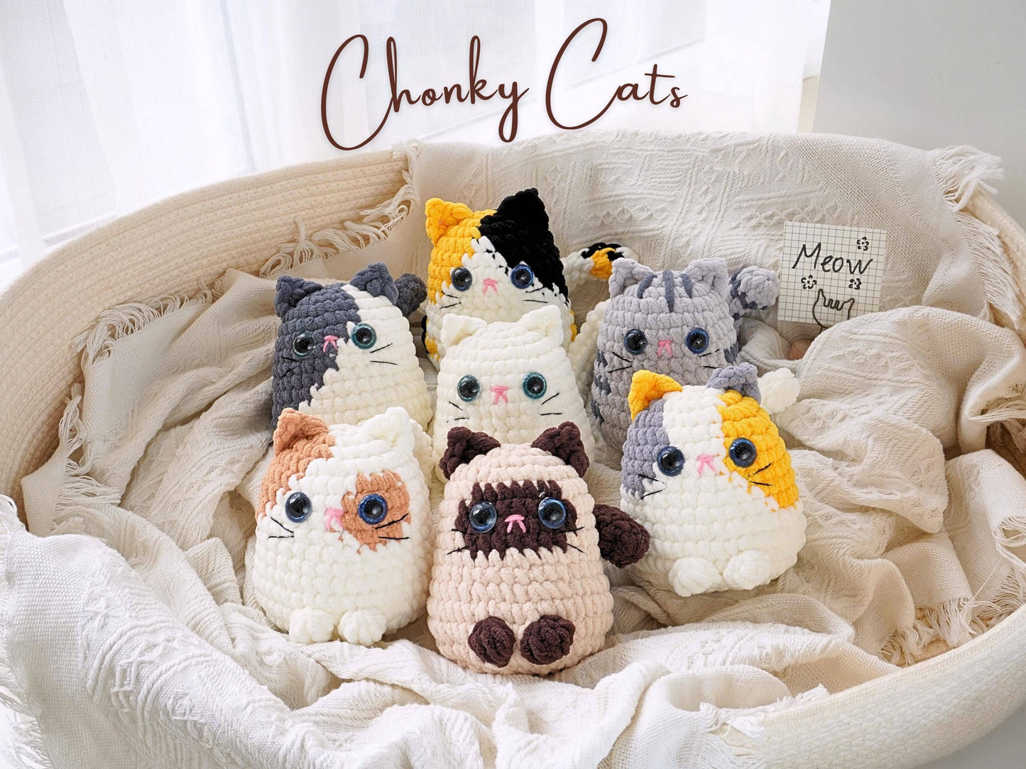 Chonky Cats Crochet, Cute Amigurumi Cat Plushies
