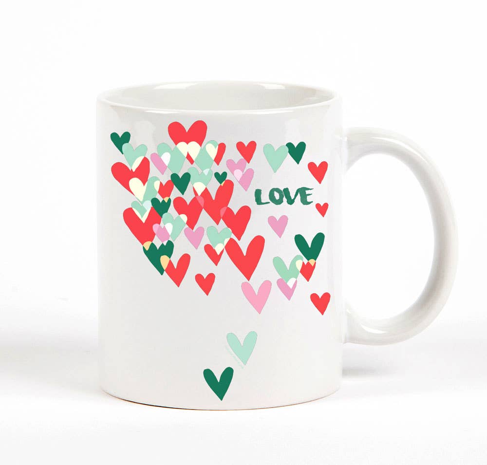 Love Cascading Valentine Hearts Mug