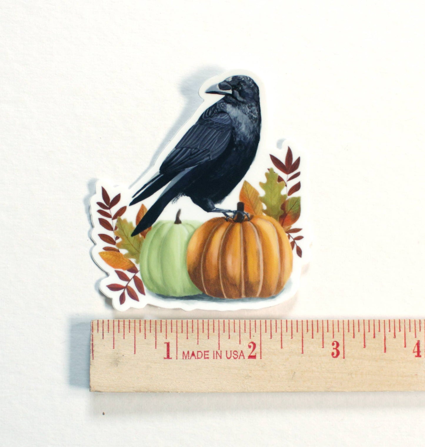 Crow with Pumpkins Sticker