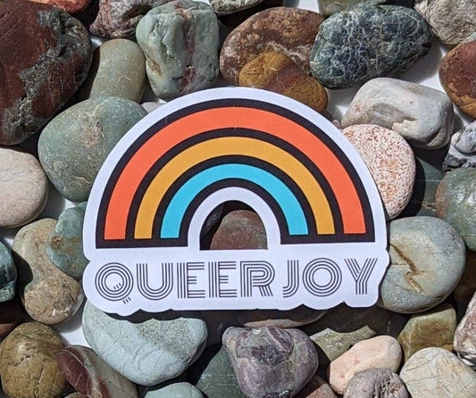 Retro Queer Joy Rainbow Sticker