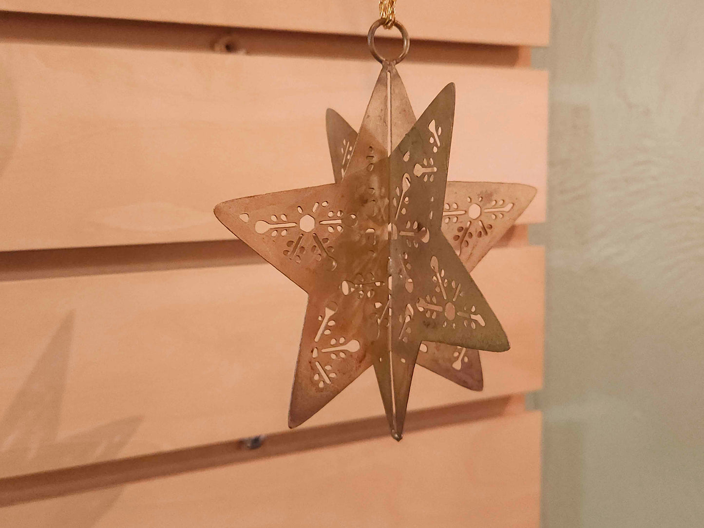 Distressed Gold Snowflake Ornament