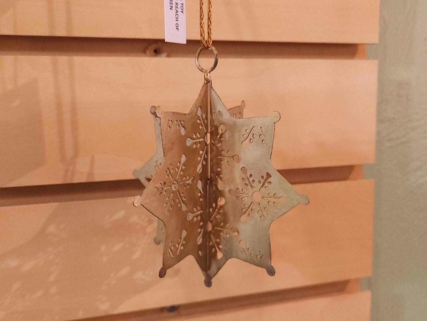 Distressed Gold Snowflake Ornament
